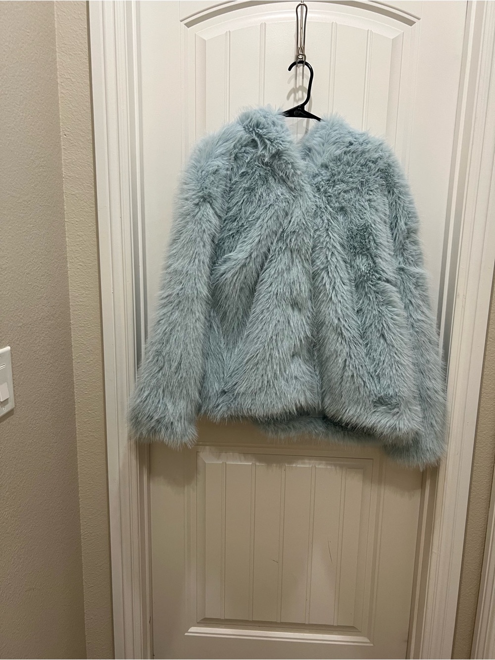 wild fable Light Blue Faux Fur Hooded Jacket